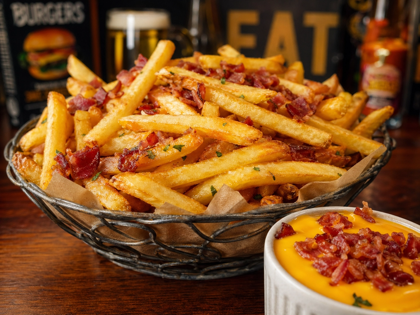 Batata com Cheddar e Bacon