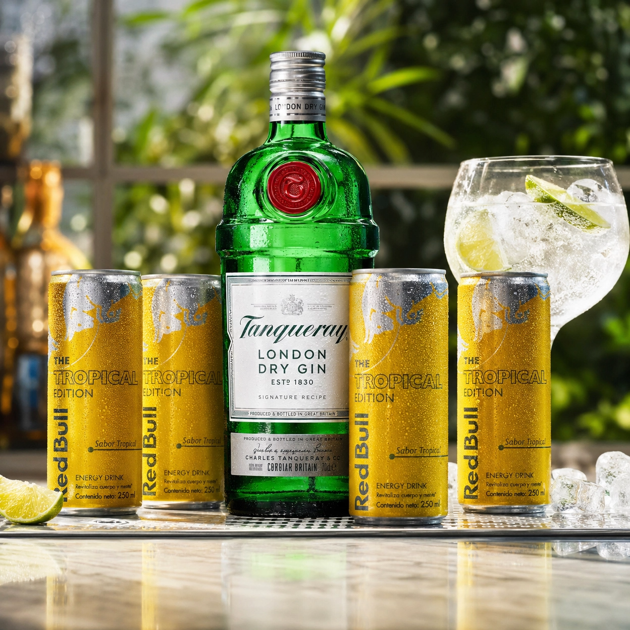 Combo Gin Tanqueray + 4 Red Bull