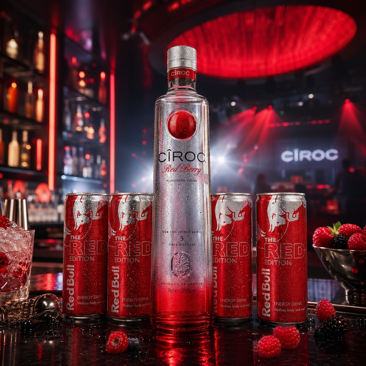 Combo Vodka Cîroc + 4 Red Bull